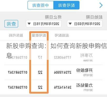 新股申购查询：如何查询新股申购信息
