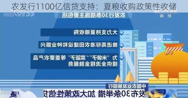 农发行1100亿信贷支持：夏粮收购政策性收储