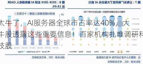 太牛了，AI服务器全球市占率达40%，大牛股透露这些重要信息！百家机构扎堆调研科技股