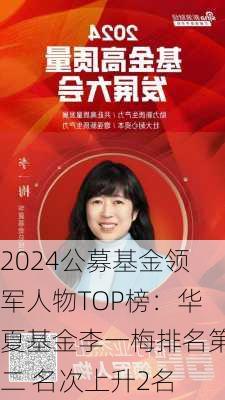 2024公募基金领军人物TOP榜：华夏基金李一梅排名第二 名次上升2名