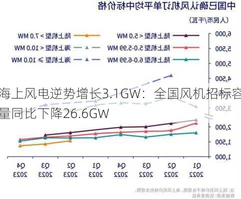 海上风电逆势增长3.1GW：全国风机招标容量同比下降26.6GW