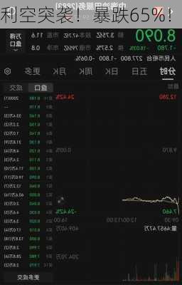 利空突袭！暴跌65%！