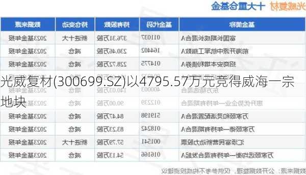 光威复材(300699.SZ)以4795.57万元竞得威海一宗地块