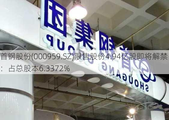 首钢股份(000959.SZ)限售股份4.94亿股即将解禁：占总股本6.3372%