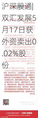 沪深股通|双汇发展5月17日获外资卖出0.02%股份