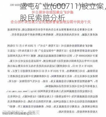 盛屯矿业(600711)被立案，股民索赔分析