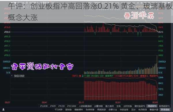 午评：创业板指冲高回落涨0.21% 黄金、玻璃基板概念大涨