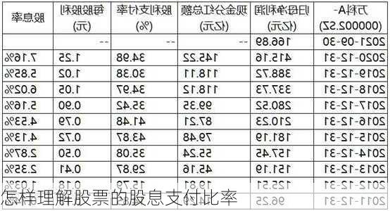 怎样理解股票的股息支付比率