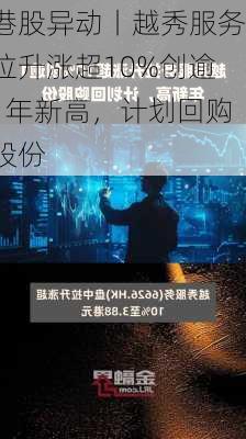 港股异动丨越秀服务拉升涨超10%创逾1年新高，计划回购股份