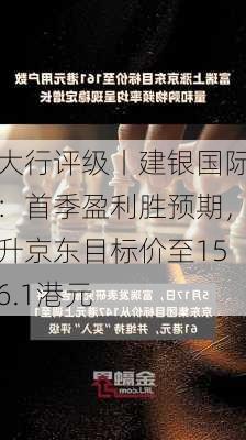 大行评级丨建银国际：首季盈利胜预期，升京东目标价至156.1港元