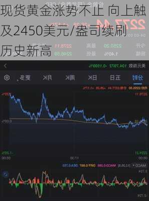 现货黄金涨势不止 向上触及2450美元/盎司续刷历史新高