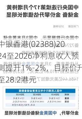 中银香港(02388)2024至2026净利息收入预测提升1%-2%，目标价升至28.2港元