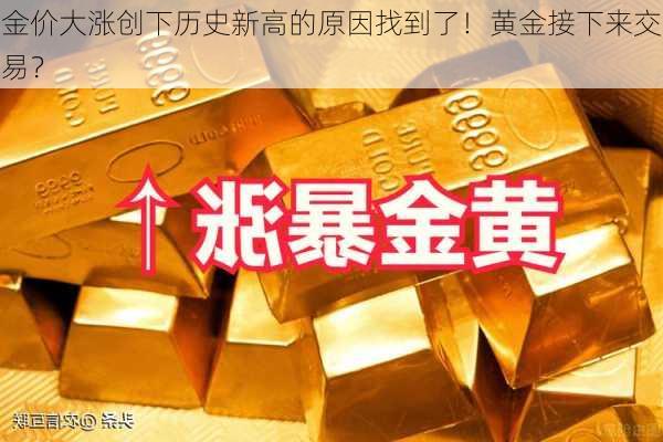 金价大涨创下历史新高的原因找到了！黄金接下来交易？