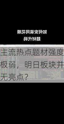 主流热点题材强度极弱，明日板块并无亮点？