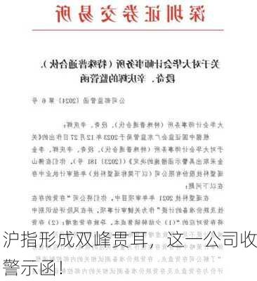 沪指形成双峰贯耳，这一公司收警示函！