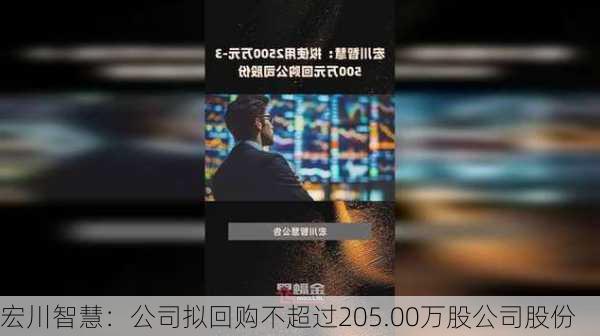 宏川智慧：公司拟回购不超过205.00万股公司股份