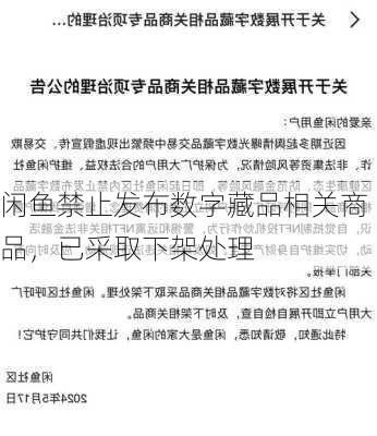 闲鱼禁止发布数字藏品相关商品，已采取下架处理