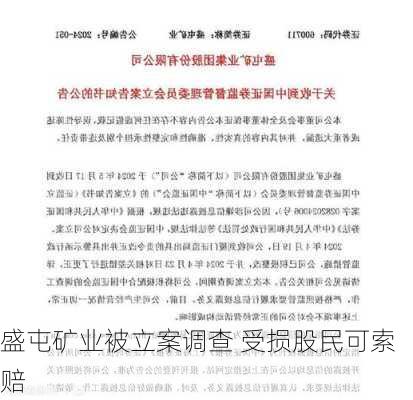 盛屯矿业被立案调查 受损股民可索赔