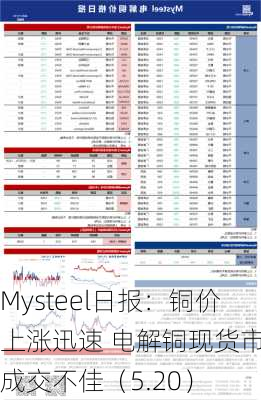 Mysteel日报：铜价上涨迅速 电解铜现货市场成交不佳（5.20）