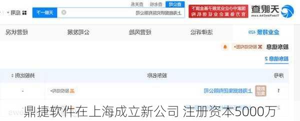 鼎捷软件在上海成立新公司 注册资本5000万