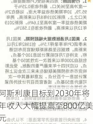 阿斯利康目标到2030年将年收入大幅提高至800亿美元