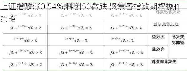 上证指数涨0.54%,科创50微跌 聚焦各指数期权操作策略