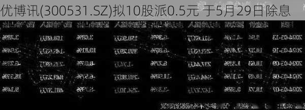 优博讯(300531.SZ)拟10股派0.5元 于5月29日除息