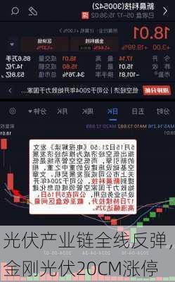 光伏产业链全线反弹，金刚光伏20CM涨停