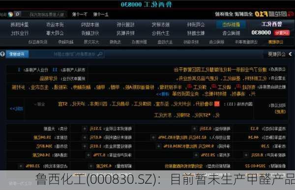 鲁西化工(000830.SZ)：目前暂未生产甲醛产品