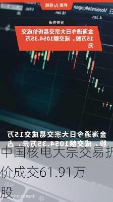 中国核电大宗交易折价成交61.91万股