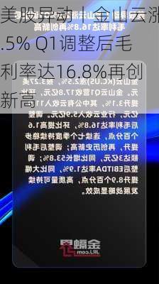 美股异动丨金山云涨2.5% Q1调整后毛利率达16.8%再创新高