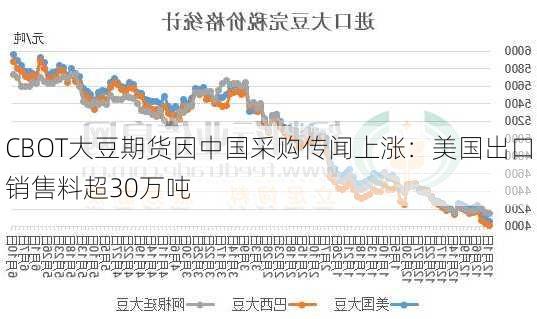 CBOT大豆期货因中国采购传闻上涨：美国出口销售料超30万吨