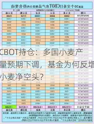 CBOT持仓：多国小麦产量预期下调，基金为何反增小麦净空头？