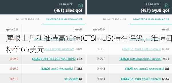 摩根士丹利维持高知特(CTSH.US)持有评级，维持目标价65美元