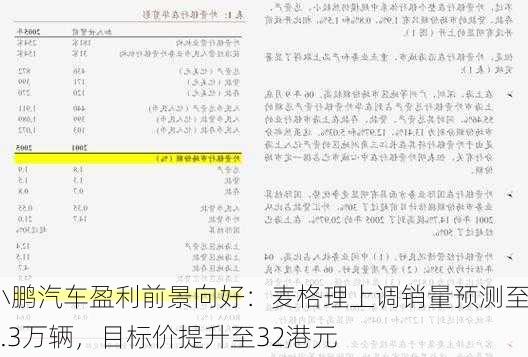 小鹏汽车盈利前景向好：麦格理上调销量预测至31.3万辆，目标价提升至32港元