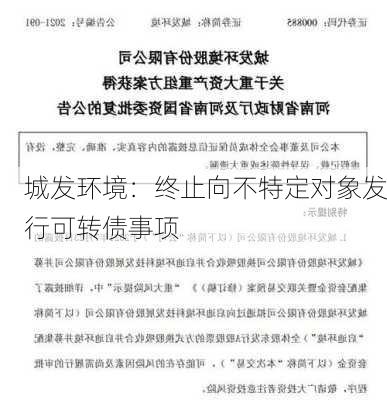 城发环境：终止向不特定对象发行可转债事项