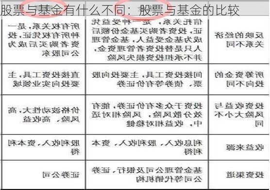 股票与基金有什么不同：股票与基金的比较