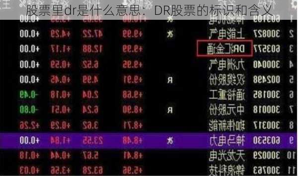 股票里dr是什么意思：DR股票的标识和含义