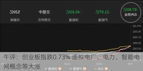 午评：创业板指跌0.73% 虚拟电厂、电力、智能电网概念等大涨