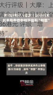 大行评级｜大摩：上调金山软件目标价至36港元 评级“增持”