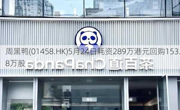 周黑鸭(01458.HK)5月24日耗资289万港元回购153.8万股