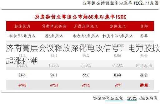 济南高层会议释放深化电改信号，电力股掀起涨停潮