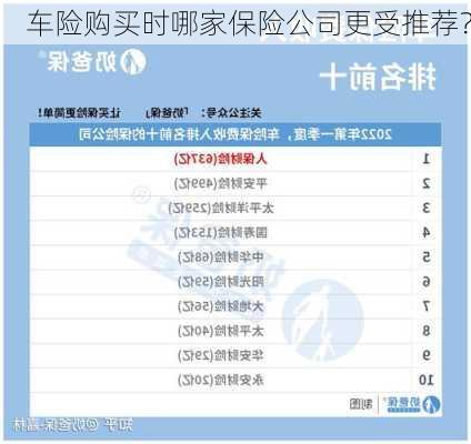 车险购买时哪家保险公司更受推荐？