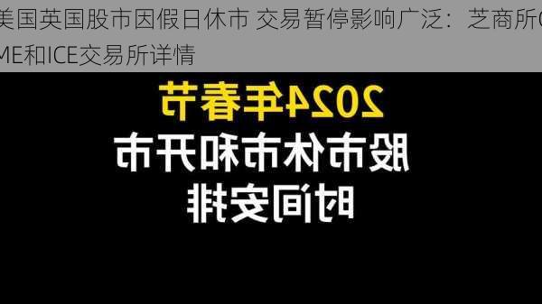 美国英国股市因假日休市 交易暂停影响广泛：芝商所CME和ICE交易所详情