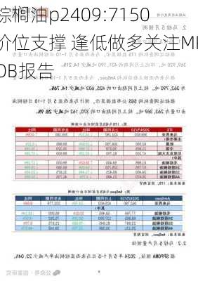 棕榈油p2409:7150价位支撑 逢低做多关注MPOB报告