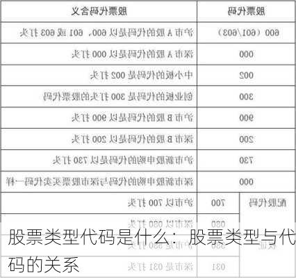 股票类型代码是什么：股票类型与代码的关系