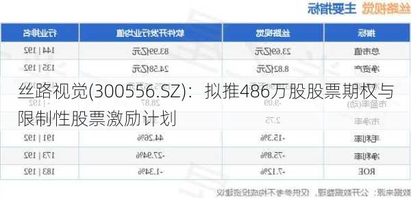 丝路视觉(300556.SZ)：拟推486万股股票期权与限制性股票激励计划