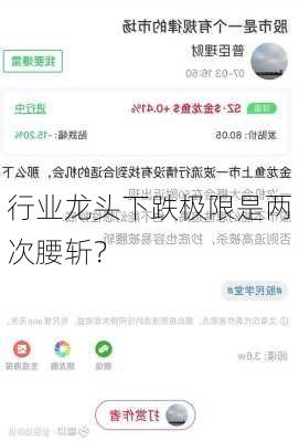 行业龙头下跌极限是两次腰斩？