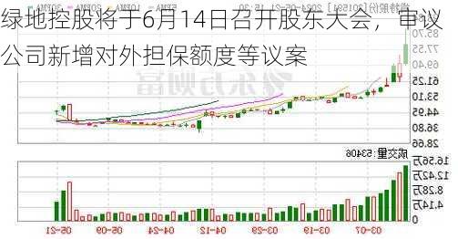 绿地控股将于6月14日召开股东大会，审议公司新增对外担保额度等议案