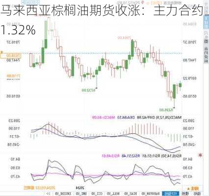 马来西亚棕榈油期货收涨：主力合约上涨1.32%